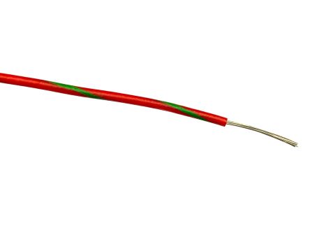 RS PRO Einzeladerleitung 0,5 Mm², 20 AWG 100m Grün/Rot PVC Isoliert Ø 1.65mm 16/0,2 Mm Litzen