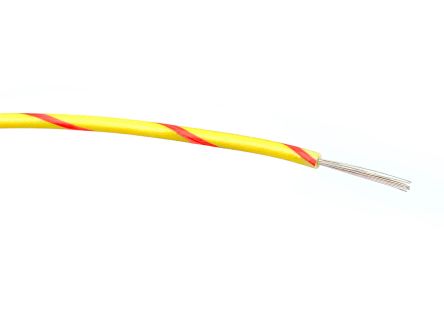 RS PRO Einzeladerleitung 0,5 Mm², 20 AWG 100m Rot/Gelb PVC Isoliert Ø 1.65mm 16/0,2 Mm Litzen