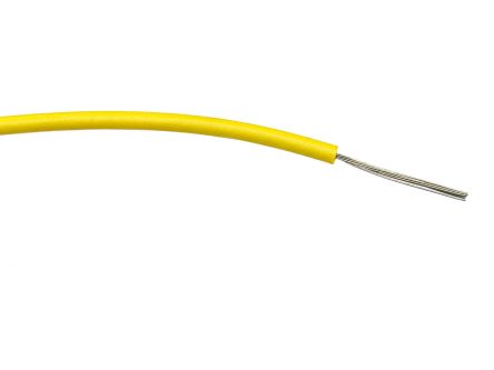 RS PRO Cable De Conexión, área Transversal 0,75 Mm² Núcleo Simple Filamentos Del Núcleo 24/0,2 Mm Amarillo, 1,5 KV Ac,