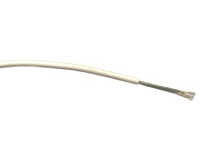 RS PRO Cable De Conexión, área Transversal 1mm2 Núcleo Simple Filamentos Del Núcleo 32/0,2 Mm Blanco, 1,5 KV Ac, Long.
