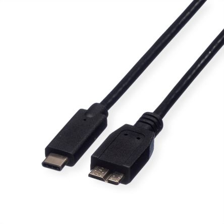 Roline USB-Kabel, Micro-USB B / USB C, 500mm USB 2.0 Schwarz