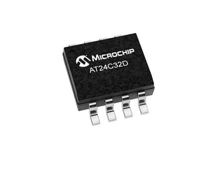 Microchip Chip De Memoria EEPROM AT24C32D-SSHM-B, 32kbit, 4k X, 8bit, Serie I2C, 550ns, 8 Pines SOIC-8