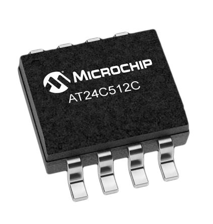 Microchip 512kbit EEPROM-Speicherbaustein, Seriell (2-Draht, I2C) Interface, SOIC-8, 450ns SMD 64K X 8 Bit, 64k X 8-Pin
