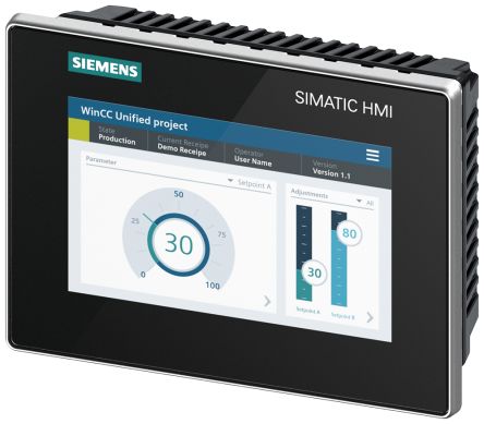 Siemens Unified Comfort HMI-Anzeige Und Tastenfeld, 7 Zoll PROFINET TFT 800 X 480pixels 214 X 158 X 64 Mm