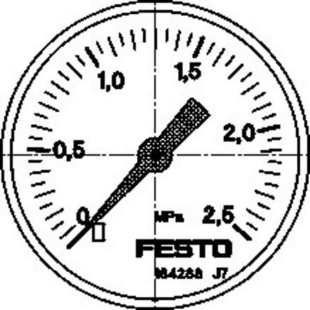 Festo Manomètre, 0bar à 2.5bar, Raccord G 1/4, Ø Cadran 50mm