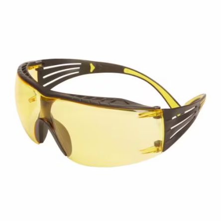 3M SecureFit Anti-Mist Safety Glasses, Amber PC Lens