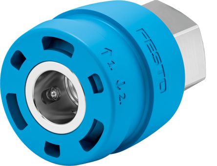 Festo Brass Female Pneumatic Quick Connect Coupling, G 1/4 Female 1/4in Threaded