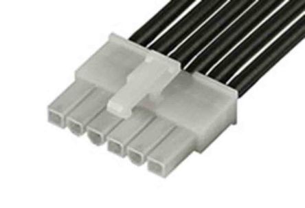 Molex Conjunto De Cables Mini-Fit Jr. 215322, Long. 300mm, Con A: Macho, 1 Vía, Con B: Macho, 1 Vía, Paso 4.2mm