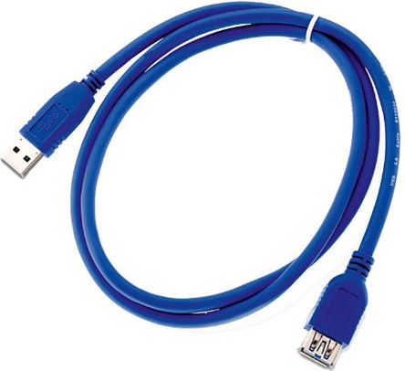 Wurth Elektronik USB线, USB A公插转USB A母座, 1m长, USB 3.0, 蓝色