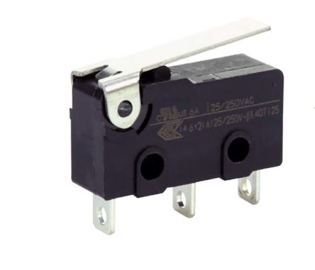 Honeywell Standard Simulated Roller Lever Micro Switch, Quick Connect Terminal, 6 A, SP-CO, IP40