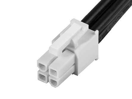 Molex Conjunto De Cables Mini-Fit Jr. 215327, Long. 600mm, Con A: Macho, 4 Vías, Con B: Macho, 4 Vías, Paso 4.2mm