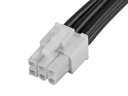 Molex 6 Way Male Mini-Fit Jr. Unterminated Wire To Board Cable, 300mm