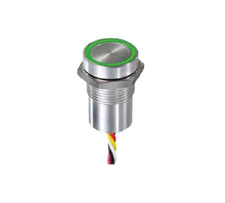 APEM Capacitive Switch Latching,Illuminated, Green, Red, NPN, IP68, IP69K