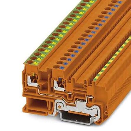 Phoenix Contact PTIO Series Orange Component Terminal Block, 4mm², Push In Termination