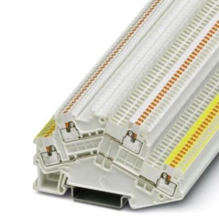 Phoenix Contact PTTBS 1.5/S WH/U-YE/O-WH Series White Double Level Terminal Block, 0.14 → 1.5mm², Push In