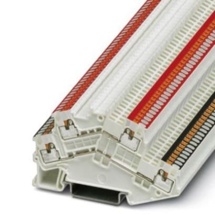 Phoenix Contact PTTBS 1.5/S WH/U-BK/O-RD Series White Double Level Terminal Block, 0.14 → 1.5mm², Push In