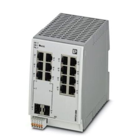 Phoenix Contact Switch Ethernet FL SWITCH 14 Ports RJ45, 100Mbit/s, Montage Rail DIN 24V C.c.