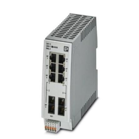 Phoenix Contact DIN Rail Mount Ethernet Switch, 6 RJ45 Ports, 10/100Mbit/s Transmission, 24V Dc