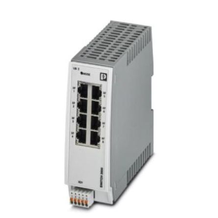 Phoenix Contact Ethernet-Switch, 8 X RJ45 / 10/100/1000Mbit/s, Bis 100m Für DIN-Schienen, 24V Dc
