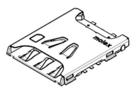 Molex Connettore Scheda SIM Femmina, 6 Vie, 1 File, Passo 2.54mm