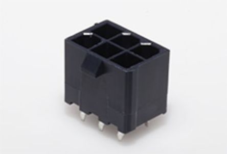 Molex Mini-Fit Jr. Leiterplatten-Stiftleiste Vertikal, 6-polig / 2-reihig, Raster 4.2mm, Ummantelt