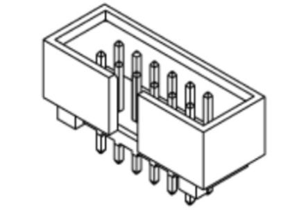 Molex C-Grid Leiterplatten-Stiftleiste Vertikal, 20-polig / 2-reihig, Raster 2.54mm, Ummantelt