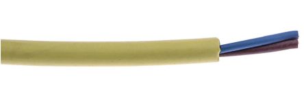 RS PRO 2 Core Power Cable, 0.75 Mm², 1m, Yellow Thermoplastic Elastomers TPE Sheath, Coiled, 300/500 V