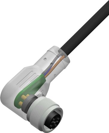 RS PRO 传感器执行器电缆, 4芯, M12转无终端接头