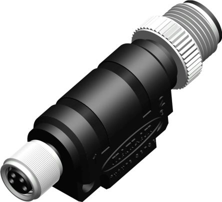 RS PRO Rundsteckverbinder Adapter, 4-polig, Stecker, M12, 1 Ports, 4A, 4-polig / Buchse, IP 67