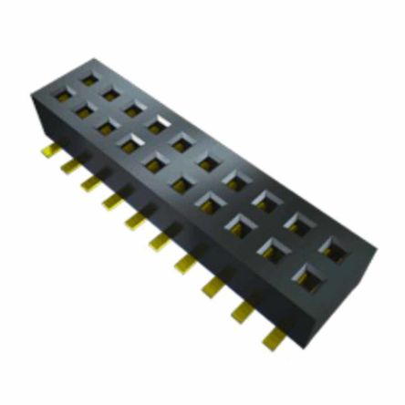 Samtec CLP Series Straight Surface Mount PCB Socket, 26-Contact, 2-Row, 1.27mm Pitch, Solder Termination