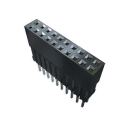 Samtec Conector Hembra Para PCB Serie ESQ, De 10 Vías En 2 Filas, Paso 2.54mm, Montaje En Orificio Pasante