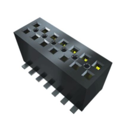 Samtec FLE Series Vertical Surface Mount PCB Socket, 16-Contact, 2-Row, 1.27mm Pitch, Solder Termination