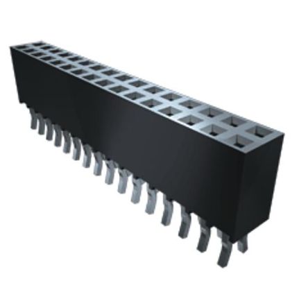 Samtec Conector Hembra Para PCB Ángulo De 90° Serie SSQ, De 2 Vías En 1 Fila, Paso 2.54mm, Montaje En Orificio Pasante,