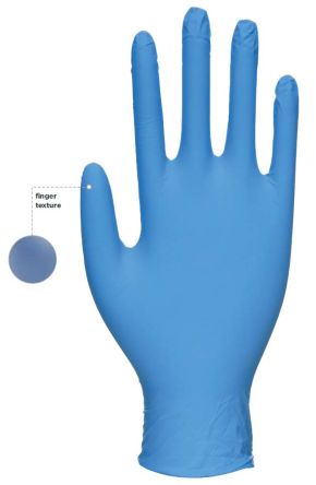 Unigloves Blue Powder-Free Disposable Gloves, Size 7, Small, 100 Per Pack