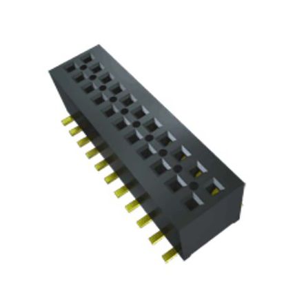 Samtec Conector Hembra Para PCB Serie MLE, De 10 Vías En 2 Filas, Paso 1mm, Montaje Superficial, Para Soldar