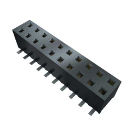 Samtec MMS Series Right Angle Through Hole Mount PCB Socket, 6-Contact, 1-Row, 2mm Pitch, Solder Termination