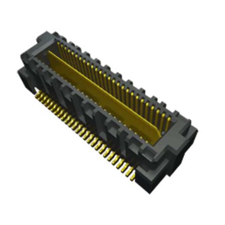 Samtec QMS Series Straight Surface Mount PCB Header, 52 Contact(s), 0.635mm Pitch, 2 Row(s), Shrouded