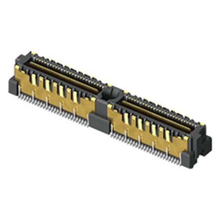 Samtec QMSS Series Straight Surface Mount PCB Header, 32 Contact(s), 0.64mm Pitch, 2 Row(s), Shrouded