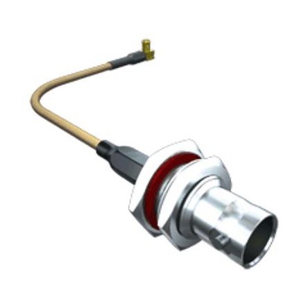 Samtec Cable Coaxial RF, 75 Ω, Con. A: MCX, Con. B: BNC, Long. 600mm, Funda De Etileno Propileno Fluorado (FEP) Ámbar