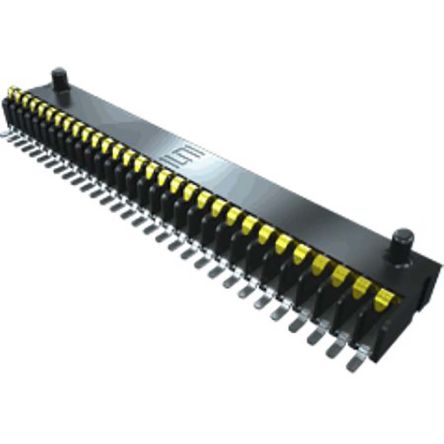 Samtec SIBF Series Right Angle PCB Header, 25 Contact(s), 1.27mm Pitch, 1 Row(s), Shrouded