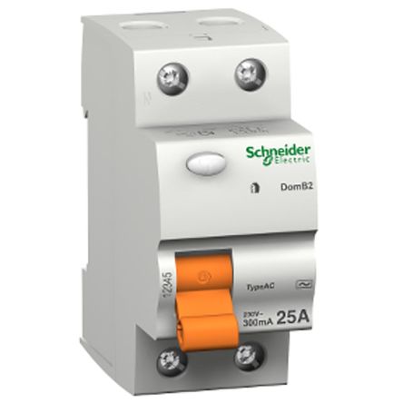 Schneider Electric 漏电断路器, RCCB系列, 25A, 230V 交流, 30mA跳闸灵敏度