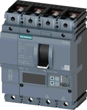 Siemens SENTRON 3VA, Leistungsschalter MCCB 4-polig, 40A / Abschaltvermögen 55 KA 690V, Fest