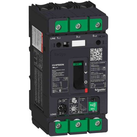 Schneider Electric TeSys Thermal Circuit Breaker - GV4PB 3 Pole 690V Ac Voltage Rating, 80A Current Rating