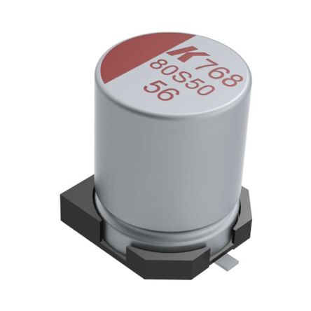 KEMET Condensador De Polímero A768, 27μF ±20%, 63V Dc, Montaje En Superficie, Paso 3.1mm, Dim. 8 (Dia) X 6.7mm
