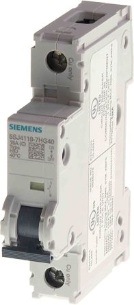 Siemens 5SJ4 MCB Leitungsschutzschalter Typ D, 1-polig 2A 240V, Abschaltvermögen 14 KA SENTRON DIN-Schienen-Montage