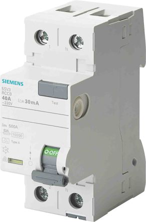 Siemens 5SV3 RCCB, 2-polig, 63A, 30mA Typ A SENTRON 125V Ac