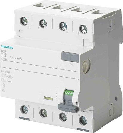 Siemens 5SV3 RCCB, 4-polig, 40A, 300mA Typ A SENTRON 400V Ac
