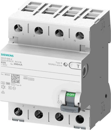 Siemens 5SV3 RCCB, 4-polig, 80A, 300mA SENTRON 400V Ac