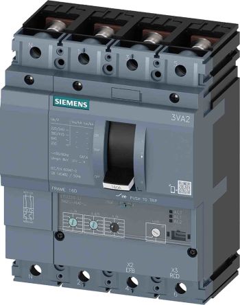 Siemens, SENTRON MCCB 4P 25A, Breaking Capacity 55 KA