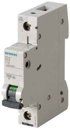 Siemens 5SL4 MCB Leitungsschutzschalter Typ C, 1-polig 300mA 400V SENTRON DIN-Schienen-Montage